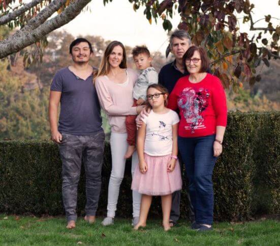 Louise Ardern with her family.